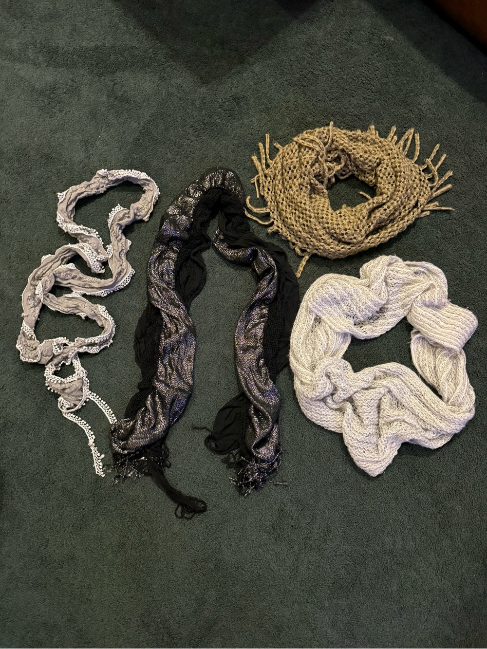 Neutral and Black Mixed Scarves Collection - Versatile Knit & Woven Wraps